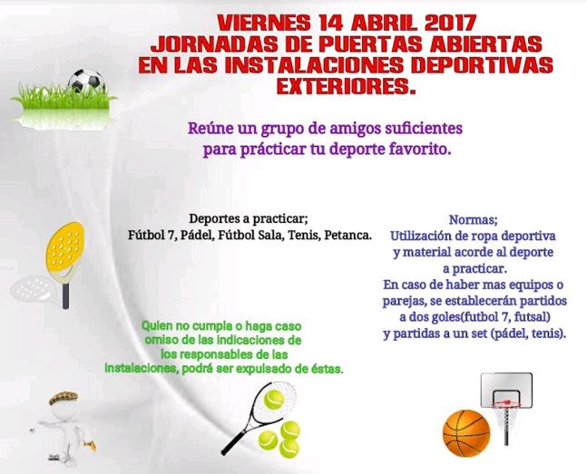 Puertas abiertas instalaciones deportivas