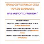 GANADORES VI JORNADA DE LA TAPA GERINDOTE