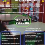 DESCUBRE TODAS LAS NOVEDADES EN LA BIBLIOTECA MUNICIPAL Y CENTRO DE INTERNET DE GERINDOTE