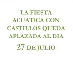 APLAZAMIENTO DE FIESTA ACUÁTICA CON CASTILLOS